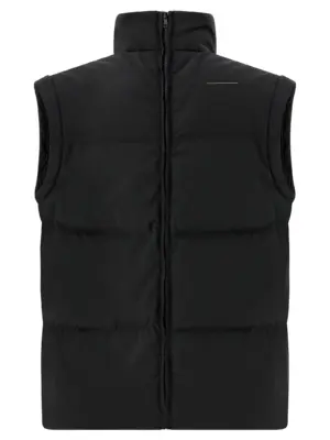 'Numeric signature MM6' embroidery down jacket 100% polyester MM6 MAISON MARGIELA Black