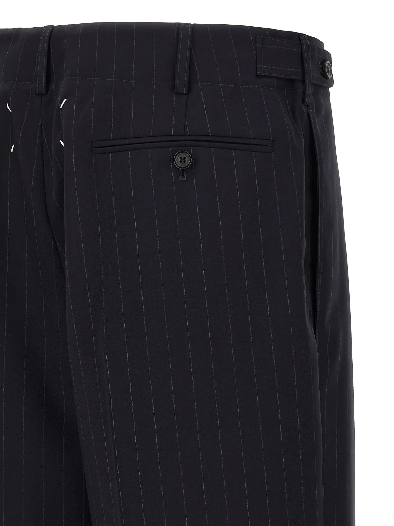 Штани Pinstripe Maison Margiela Сині 4 Pinstripe pants 100% wool MAISON MARGIELA Blue