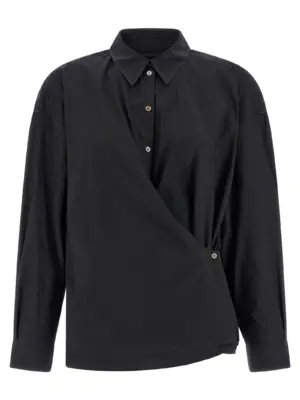 'Straight Collar Twisted' shirt LEMAIRE Black