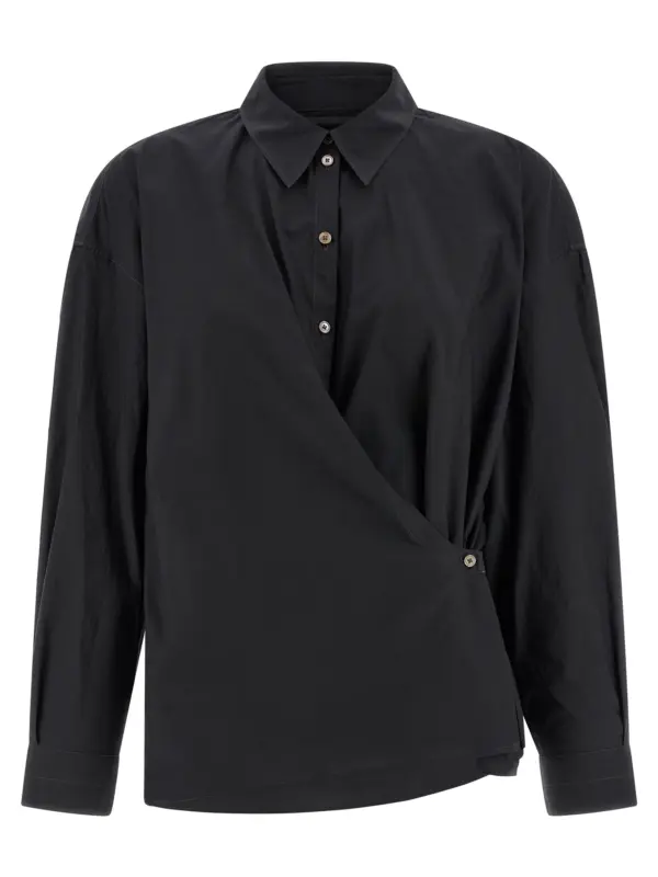 'Straight Collar Twisted' shirt LEMAIRE Black