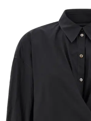 'Straight Collar Twisted' shirt Woman LEMAIRE Black