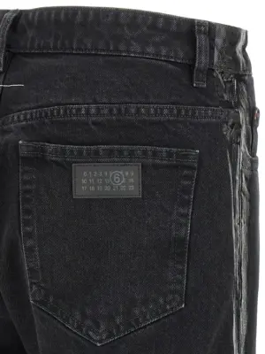 Taped jeans 100% cotton MM6 MAISON MARGIELA Black