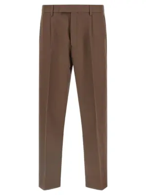 Wool cotton pants ZEGNA Brown