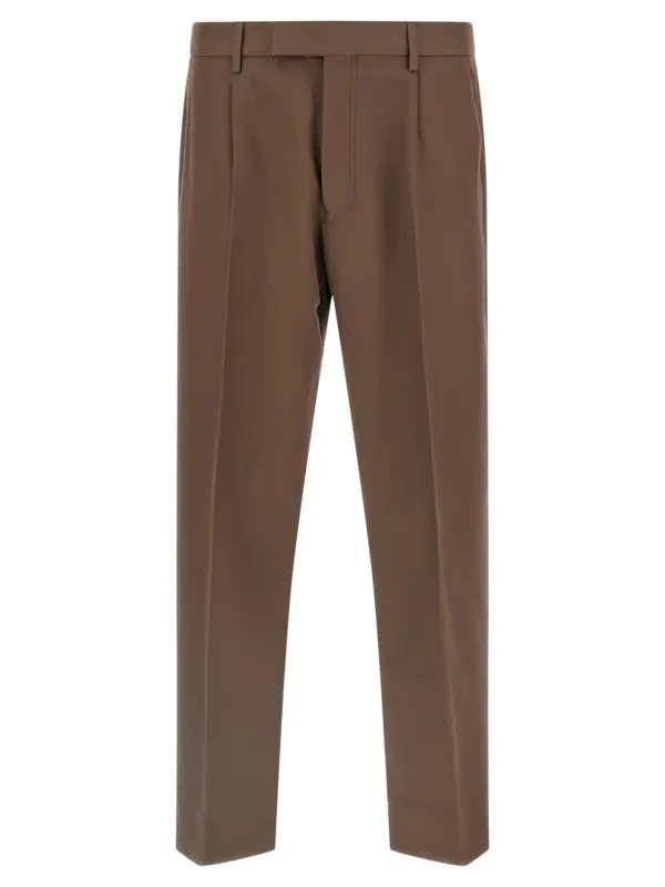 Wool cotton pants ZEGNA Brown