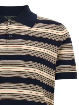Striped cotton polo shirt Man PRADA Multicolor