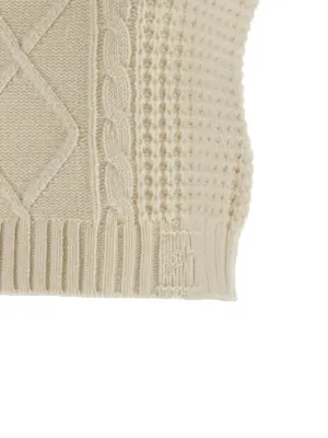 'Crystal' vest 100% merino wool PERFECT MOMENT White