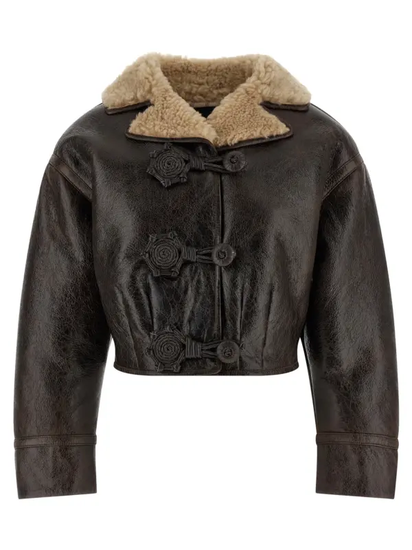 Wool insert sheepskin jacket ETRO Brown