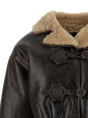 Wool insert sheepskin jacket Woman ETRO Brown