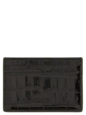 Crocodile leather card holder TOM FORD Brown