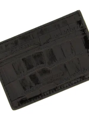 Crocodile leather card holder Man TOM FORD Brown