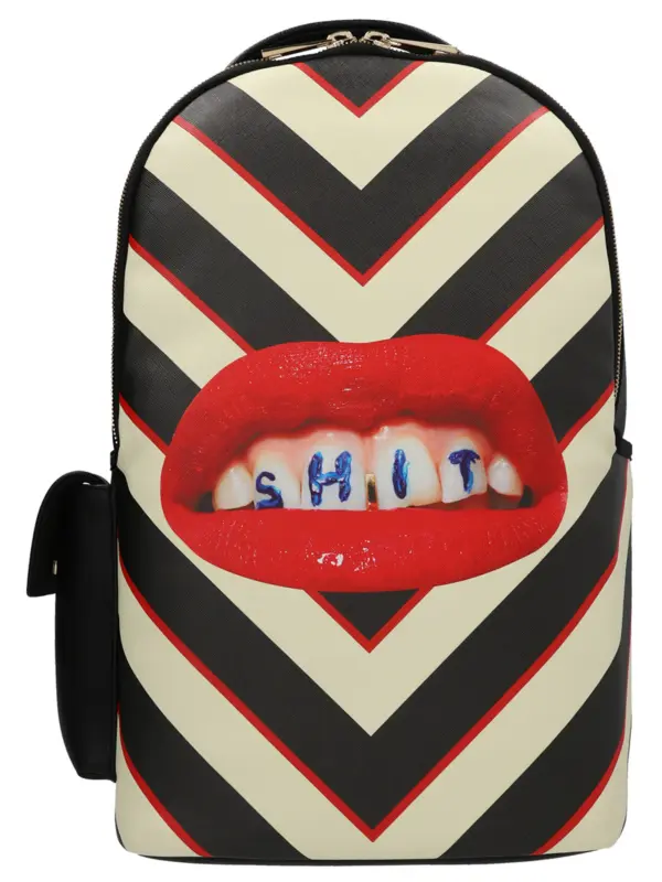 'Regimeenta Shit' Seenta x Toiletpaper backpack SELETTI Black