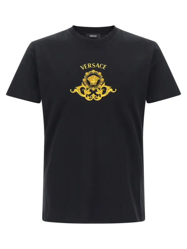 'Hall of Heroes Crest' T-shirt VERSACE Black