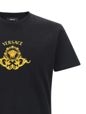 'Hall of Heroes Crest' T-shirt Man VERSACE Black