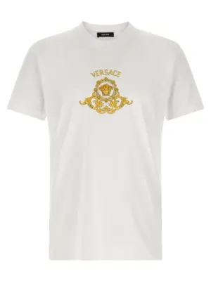 'Hall of Heroes Crest' T-shirt VERSACE White
