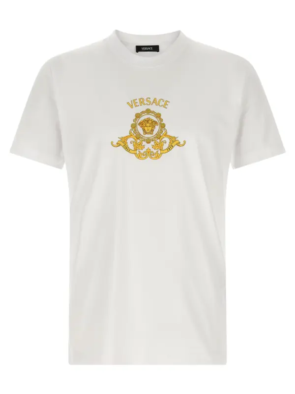 'Hall of Heroes Crest' T-shirt VERSACE White