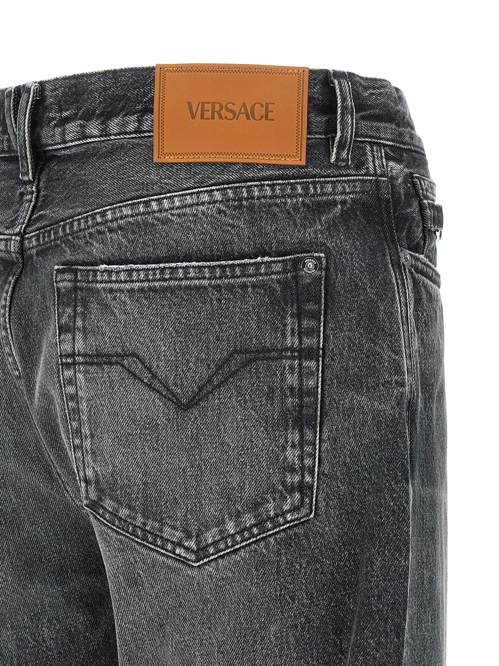 Джинси Versace Stone Wash Сірі 4 'Stone wash' jeans 100% cotton VERSACE Gray