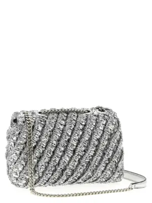 'Kira' small shoulder bag 169109040 TORY BURCH Silver