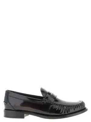 Brushed leather loafers PRADA Bordeaux