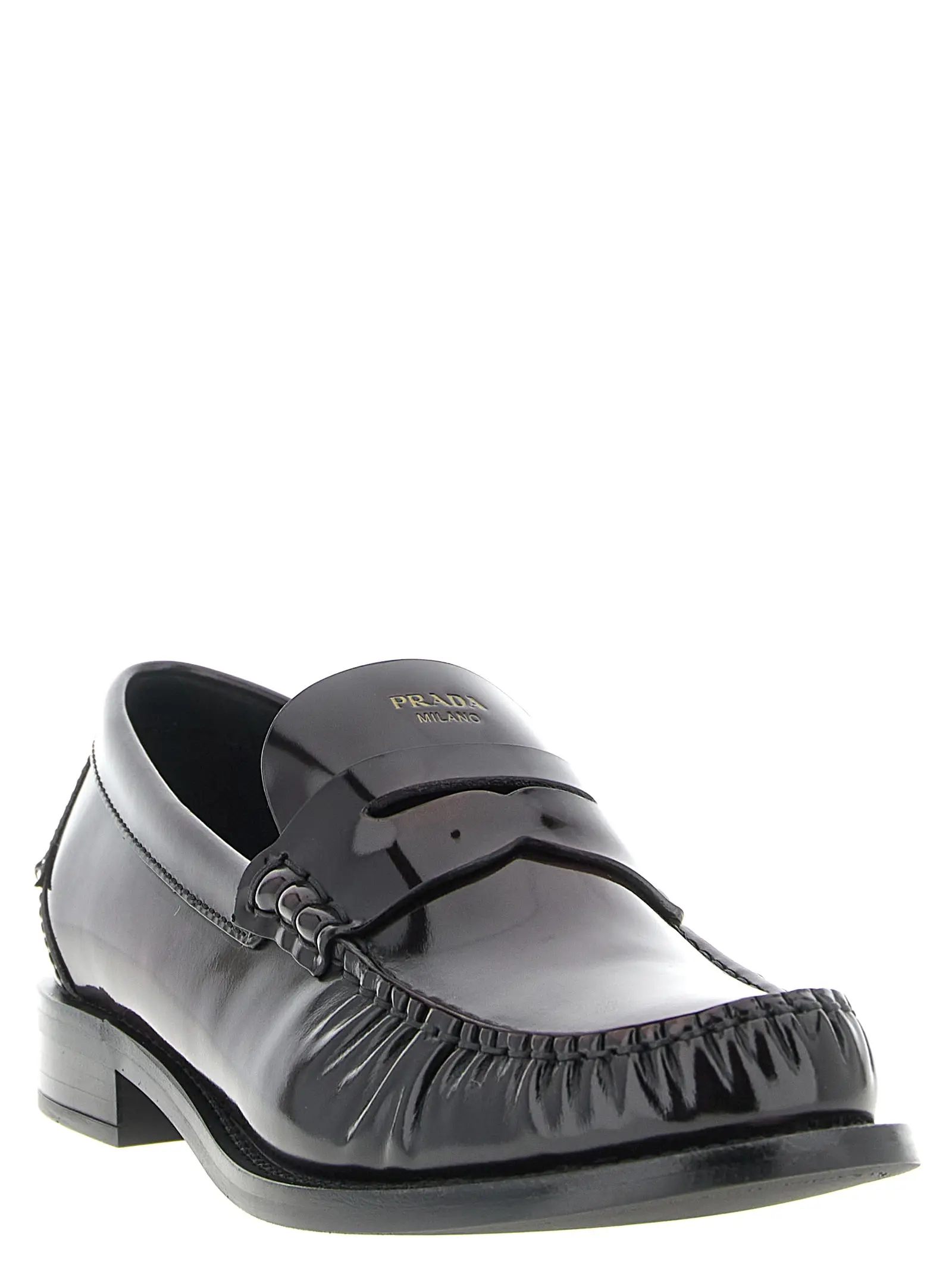 Лофери Brushed leather Prada Бордові 2 Brushed leather loafers 1D199OF020P39F0397 PRADA Bordeaux