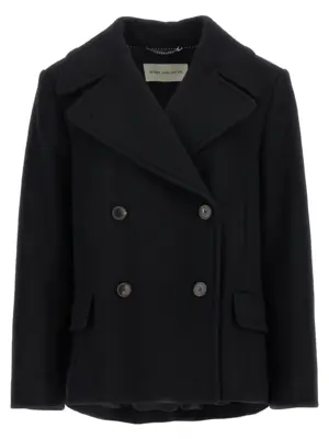 'Vafel' coat DRIES VAN NOTEN Black