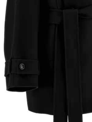 'Bouquet1234' trench coat 100% virgin wool SPORTMAX Black