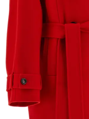 'Bouquet1234' trench coat 100% virgin wool SPORTMAX Red