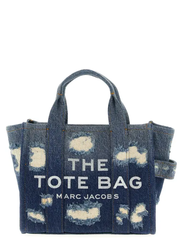 'The Rip And Repair Denim Small Tote' shopping bag MARC JACOBS Blue
