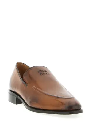 Leather loafers 5D545EFA020537F0046 MIU MIU Brown