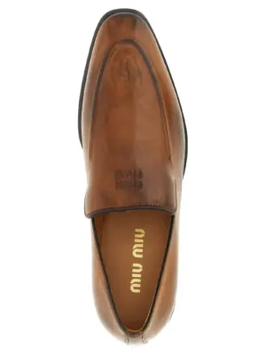 Leather loafers 100% calfskin leather (Bos Taurus) MIU MIU Brown