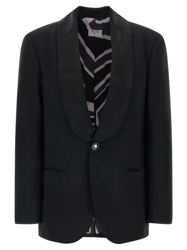 'Labirinto' single-breasted blazer EMILIO PUCCI Black