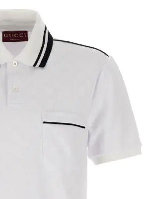 GG jacquard polo shirt Man GUCCI White