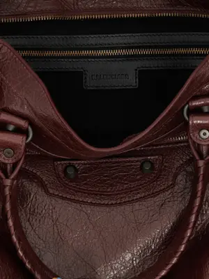 'Le City Bag M' handbag 100% lamb leather (Ovis aries) BALENCIAGA Bordeaux