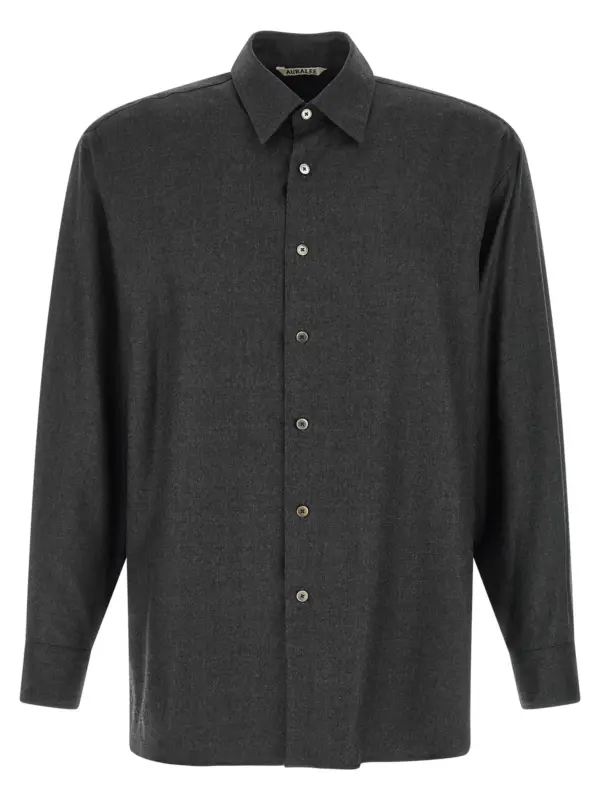 Ultra-fine velvet wool shirt AURALEE Gray