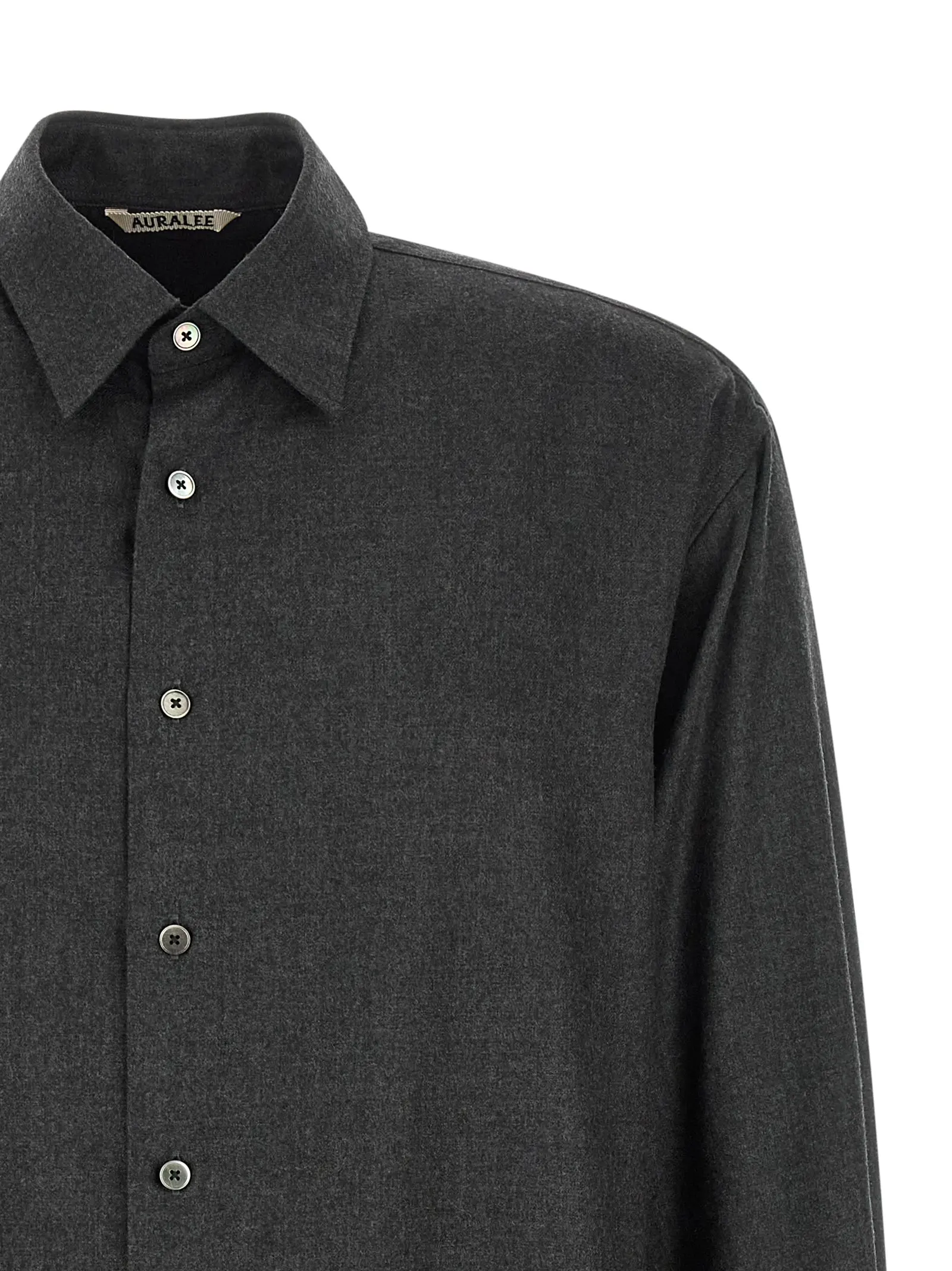 Сорочка Ultra-fine velvet wool Auralee Сіра 3 Ultra-fine velvet wool shirt Man AURALEE Gray