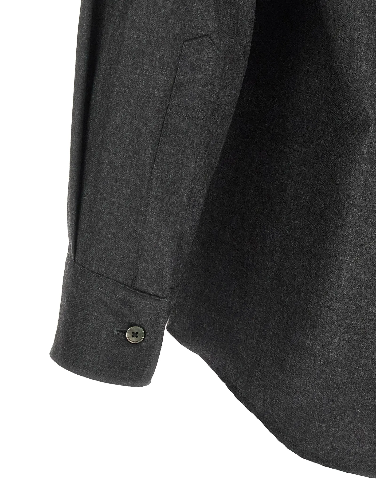 Сорочка Ultra-fine velvet wool Auralee Сіра 4 Ultra-fine velvet wool shirt 100% wool AURALEE Gray
