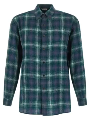 'Airy Wool Check' shirt AURALEE Green