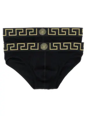 'Greca' 2-pack briefs set VERSACE Black