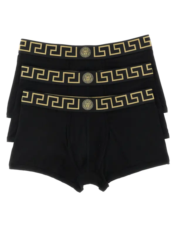 'Greca' 3-pack boxer set VERSACE Black