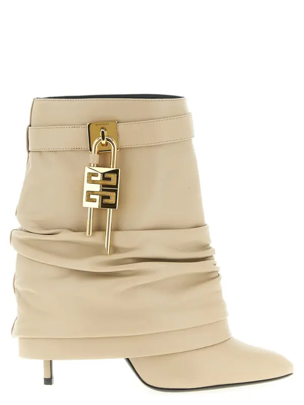 'Shark Lock Stiletto' ankle boots GIVENCHY Beige