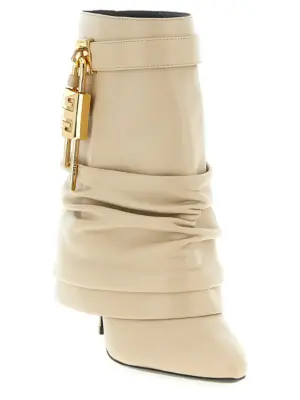 'Shark Lock Stiletto' ankle boots Woman GIVENCHY Beige
