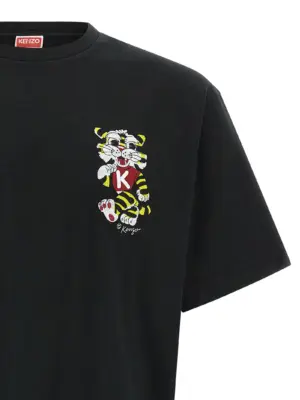 'Wild Tiger embroidered' T-shirt Man KENZO Black