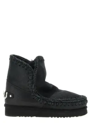 'Eskimo 18 Rhinestone Logo' ankle boots MOU Black