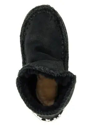 'Eskimo 18 Rhinestone Logo' ankle boots 100% sheep leather (Ovis Aries) MOU Black