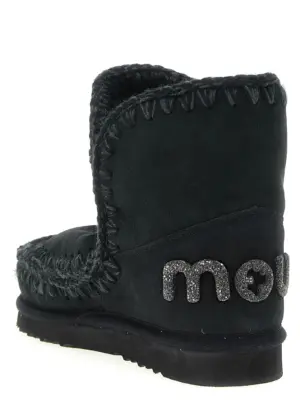 'Eskimo 18 Glitter Logo' ankle boots Woman MOU Black