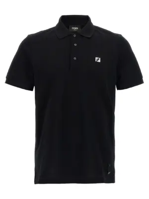 FF metallic logo polo shirt FENDI Black