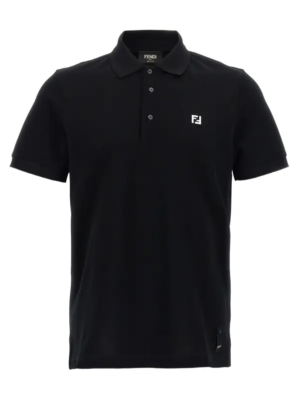 FF metallic logo polo shirt FENDI Black