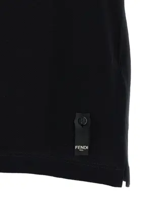 FF metallic logo polo shirt 100% cotton FENDI Black
