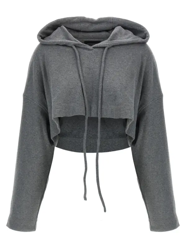 Cropped hoodie GIOVANNI BEDIN Gray