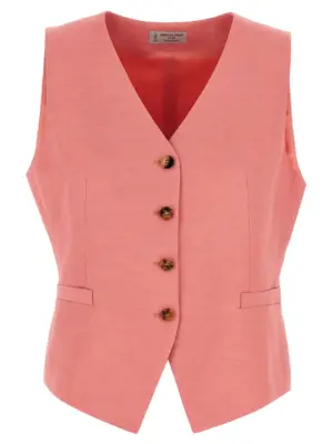 Linen viscose vest ALBERTO BIANI Pink
