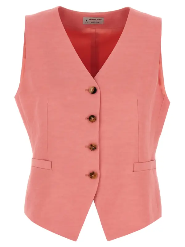 Linen viscose vest ALBERTO BIANI Pink